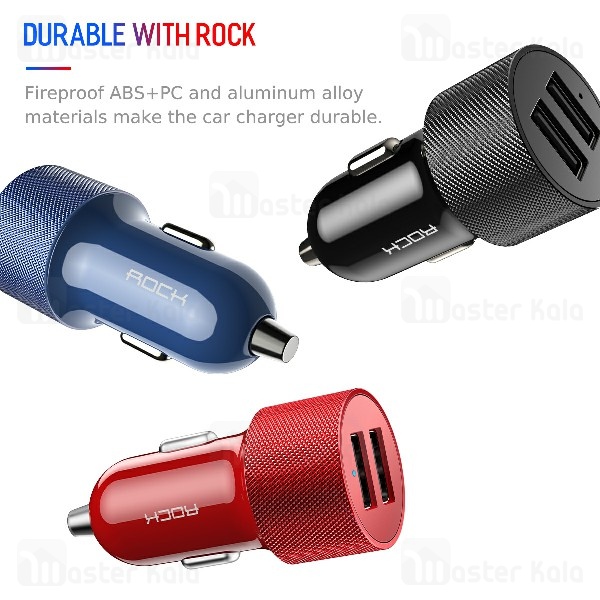 شارژر فندکی راک ROCK H3 Car Charger توان 2.4 آمپر و دو پورت