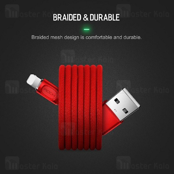 کابل لایتنینگ راک Rock RCB0619 Cable توان 2.1 آمپر و دارای قطع کن خودکار