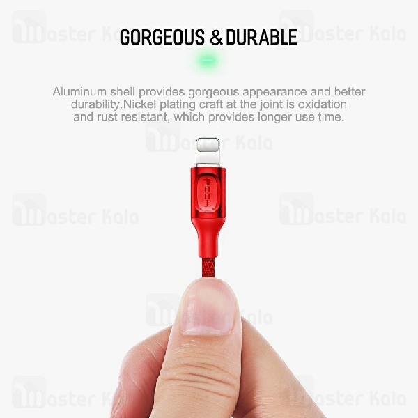 کابل لایتنینگ راک Rock RCB0619 Cable توان 2.1 آمپر و دارای قطع کن خودکار