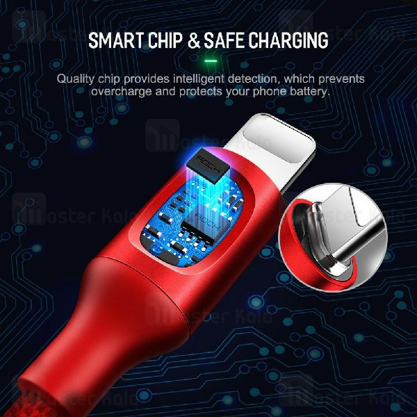 کابل لایتنینگ راک Rock RCB0619 Cable توان 2.1 آمپر و دارای قطع کن خودکار