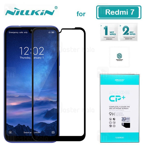 محافظ صفحه شیشه ای تمام صفحه تمام چسب نیلکین شیائومی Xiaomi Redmi 7 Nillkin CP+ Glass