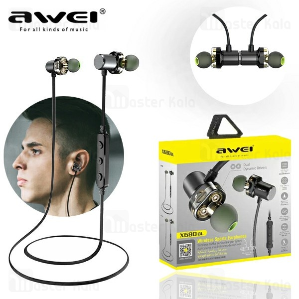 هندزفری بلوتوث اوی Awei X680BL Stereo Earphones گردنی و مگنتی