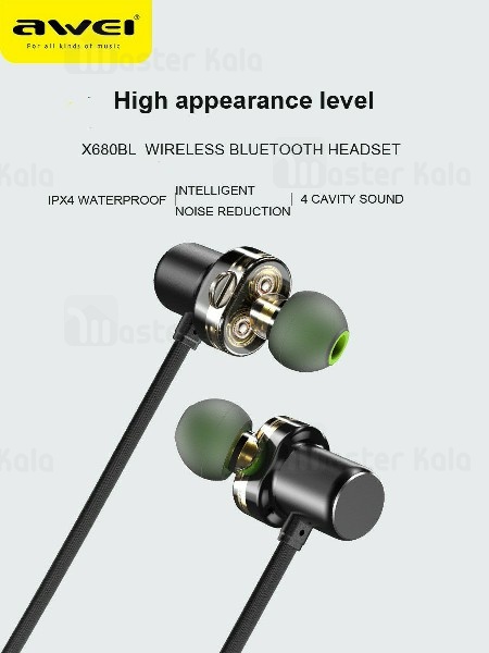 هندزفری بلوتوث اوی Awei X680BL Stereo Earphones گردنی و مگنتی