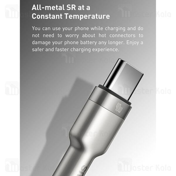 کابل تایپ سی Baseus Cafule Series Metal CATJK-A01 Type C Charging 1m 40W Data Cable