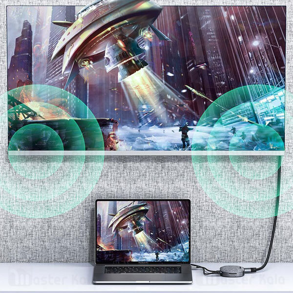 هاب 7 پورت بیسوس Baseus Fabric Series 7 in 1 Type-C Multifunctional HUB Adapter CAHUB-DX0G