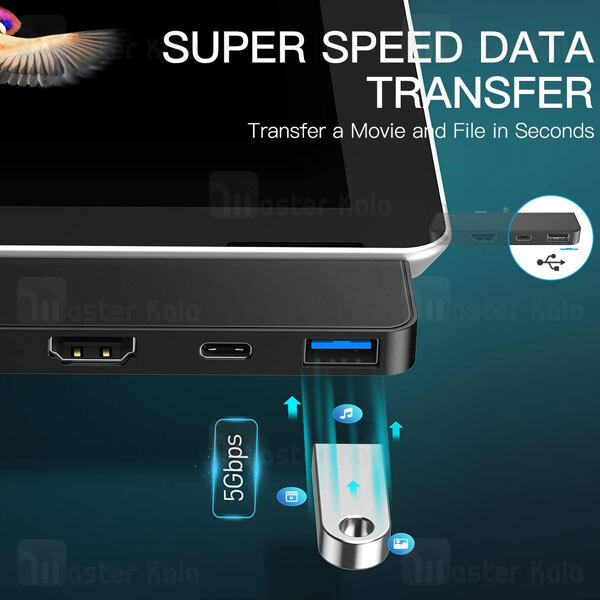 هاب 4 پورت بیسوس Baseus MultiFunctional HUB Adapter CAHUB-FT01 مناسب برای Surface Go