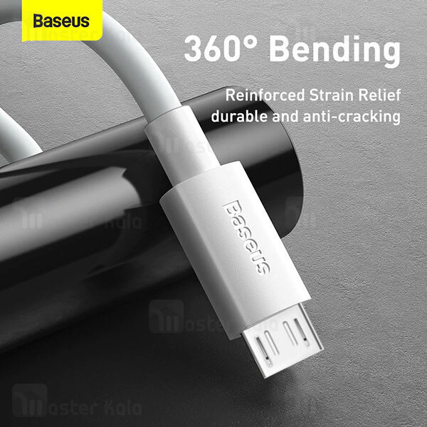 کابل میکرو یو اس بی Baseus Simple Wisdom Data Cable Kit Micro USB TZCAMZJ-02 2Pcs 1.5m 2.1A