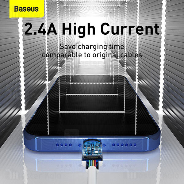 کابل لایتنینگ به تایپ سی Baseus Simple Wisdom Type C To Lightning TZCATLZJ-02 2Pcs 1.5m 2.4A