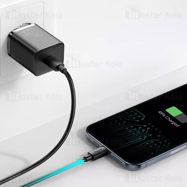 شارژر دیواری فست شارژ بیسوس Baseus Super Si Quick Charger 1C 20W TZCCSUP-B01 توان 20 وات همراه کابل