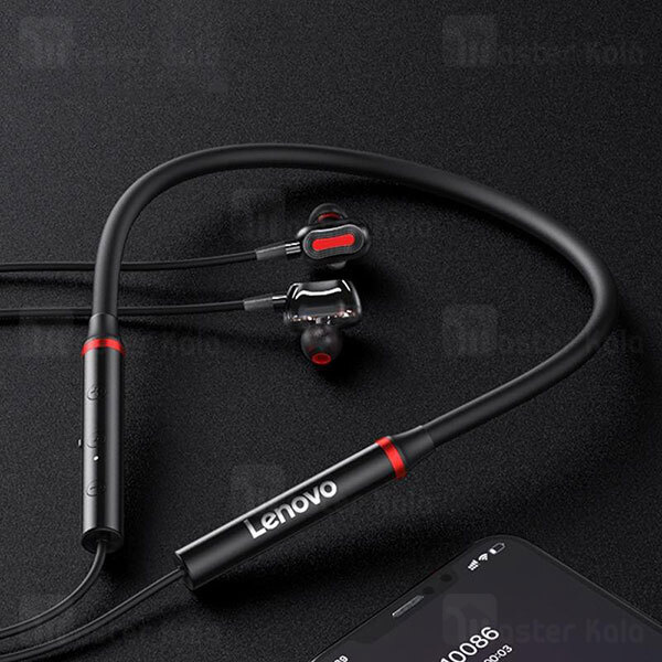 هندزفری بلوتوث گردنی لنوو Lenovo HE05 Pro Dual Driver Neckband Bluetooth Earphone طراحی مگنتی