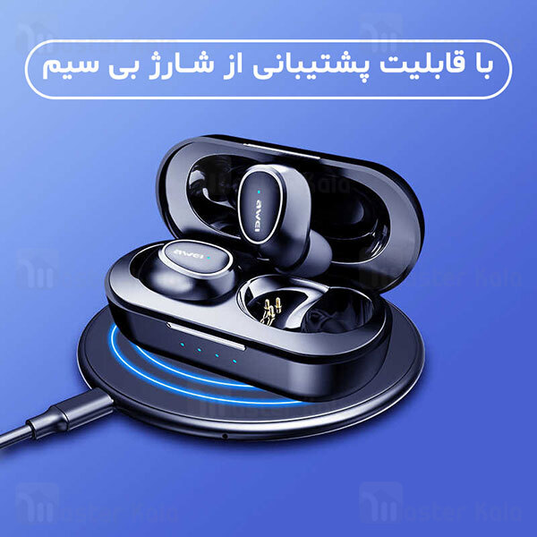 هندزفری بلوتوث دوگوش اوی AWEI T16 Bluetooth Earphone با داک شارژ