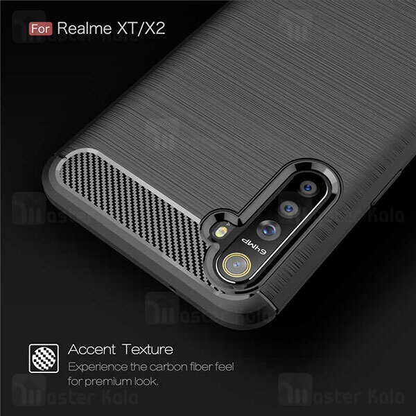 قاب محافظ ژله ای Oppo Realme X2 / Realme XT / Oppo K5 Fiber Carbon Rugged Armor Case