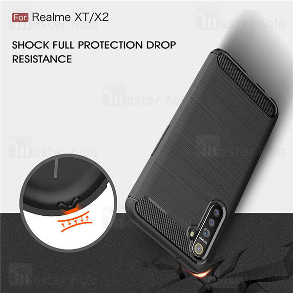 قاب محافظ ژله ای Oppo Realme X2 / Realme XT / Oppo K5 Fiber Carbon Rugged Armor Case