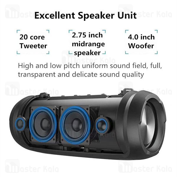 اسپیکر بلوتوث دبلیو کینگ W-King D3 Pro Wireless Speaker توان 60 وات رم و فلش خور