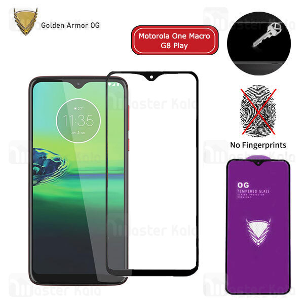 محافظ صفحه شیشه ای تمام صفحه تمام چسب OG موتورولا Motorola One Macro / G8 Play OG 2.5D Glass