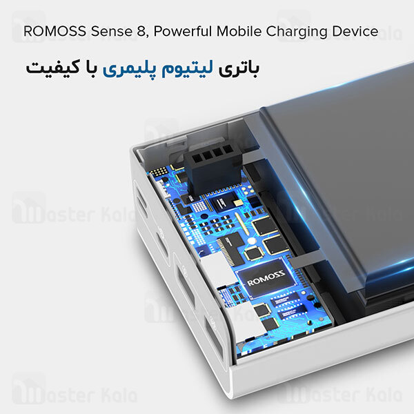 پاوربانک 30000 میلی آمپر روموس Romoss Sense 8 PHP30 دارای 3 پورت ورودی