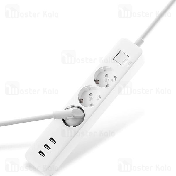 سه راهی برق و شارژر شیائومی Xiaomi Mi Power Strip XMCXB04QM دارای 3 پورت USB