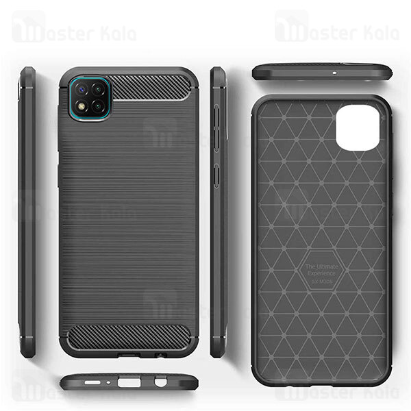 قاب محافظ ژله ای Xiaomi Poco C3 Fiber Carbon Rugged Armor Case