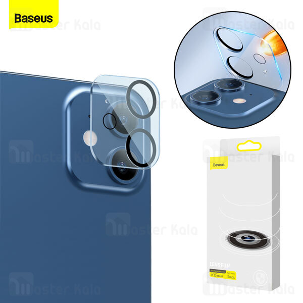 پک 2تایی محافظ لنز دوربین شیشه ای آیفون Baseus SGAPIPH54N-AJT02 Camera Lens iPhone 12 Mini