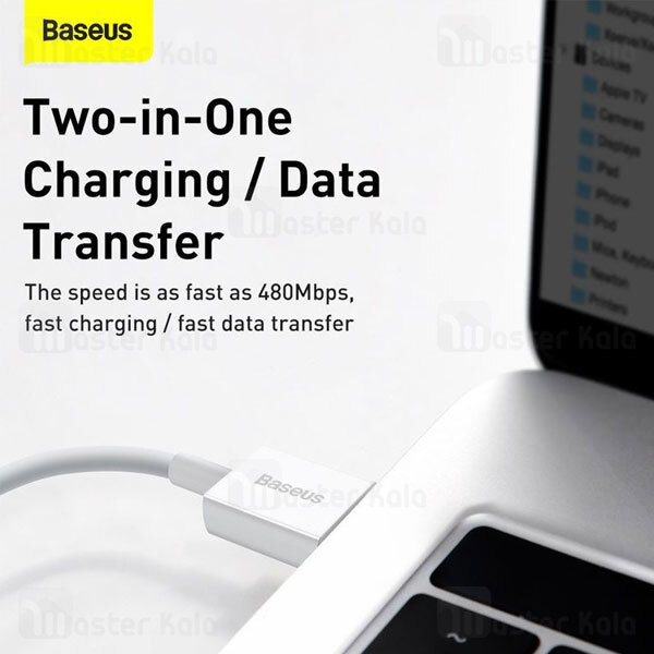 کابل لایتنینگ بیسوس Baseus Superior Series USB to iP CALYS-01 طول 25 سانتی متر توان 2.4 آمپر