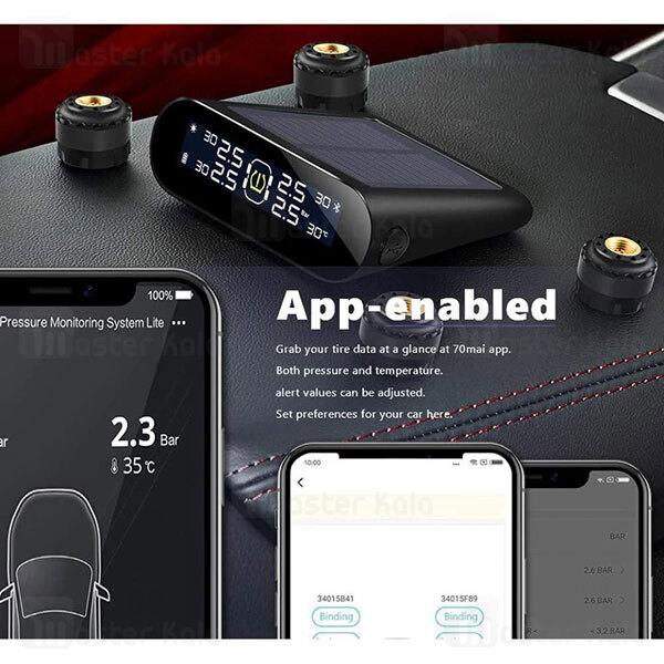 سنسور فشار باد و دمای لاستیک شیائومی Xiaomi 70Mai Midrive T02 Tire Pressure Monitoring System Lite