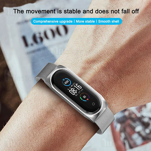بند دستبند سلامتی شیائومی Xiaomi Mi Band 5 / 6 Milanese Magnet Wrist Strap Buckle