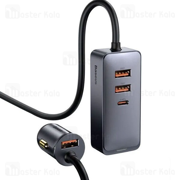 شارژر فندکی بیسوس Baseus Share Together CCBX-120U3 CCBT-B0G Car Charger دارای 4 پورت و توان 120 وات