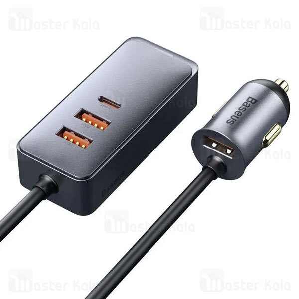 شارژر فندکی بیسوس Baseus Share Together CCBX-120U3 CCBT-B0G Car Charger دارای 4 پورت و توان 120 وات