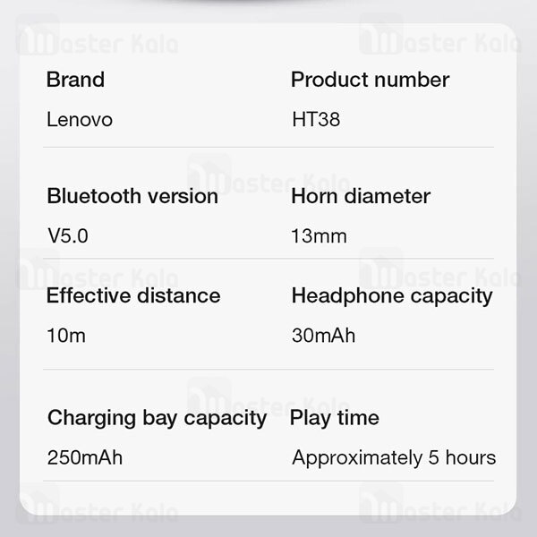 هندزفری بلوتوث دوگوش لنوو Lenovo HT38 True Wireless Stereo HiFi Earbuds