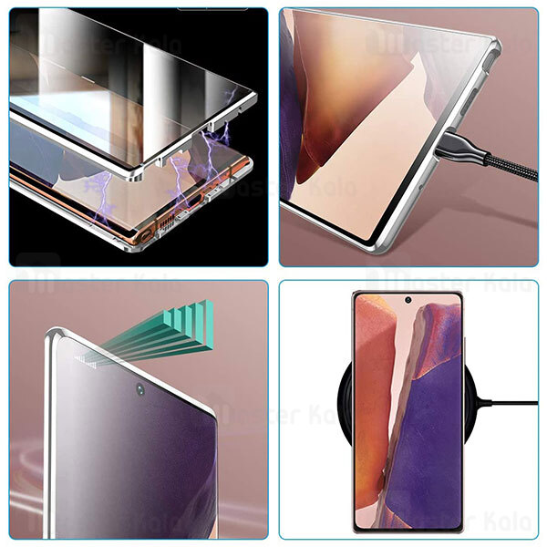 قاب مگنتی 360 درجه Samsung Galaxy Note 20 Ultra Magnetic 2 in 1 Case دارای گلس صفحه