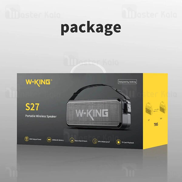 اسپیکر بلوتوث دبلیو کینگ W-King S27 Portable Wireless Speaker توان 40 وات رم و فلش خور