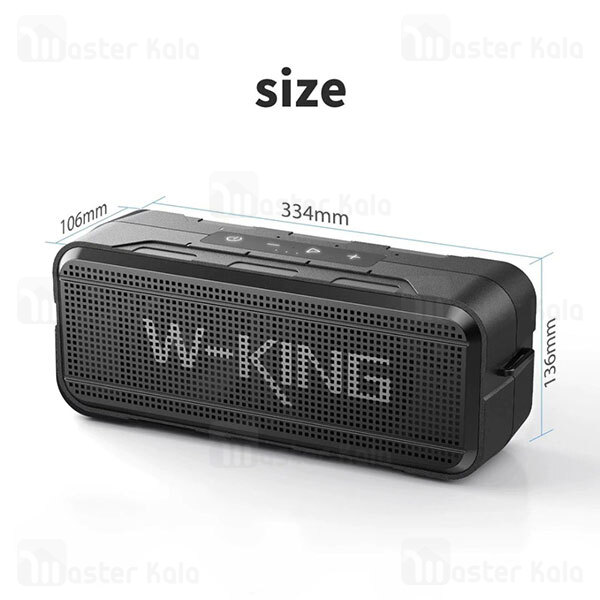 اسپیکر بلوتوث دبلیو کینگ W-King S27 Portable Wireless Speaker توان 40 وات رم و فلش خور