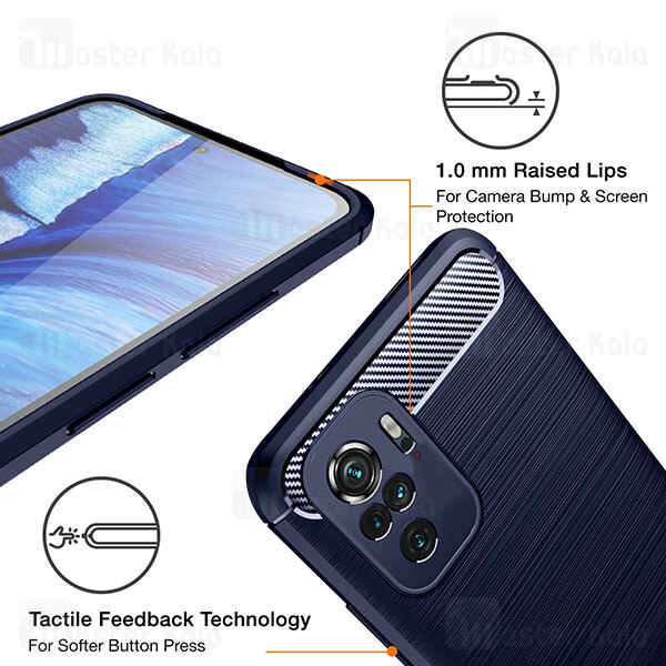 قاب محافظ ژله ای Xiaomi Redmi Note 10 / Redmi Note 10S Fiber Carbon Rugged Armor Case