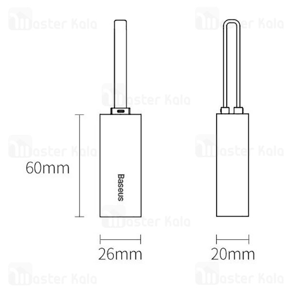 کابل تبدیل USB و Type C به LAN بیسوس Baseus Steel Cannon USB A And Type C Bidirectional Gigabit LAN Adapter CAHUB-AF0G