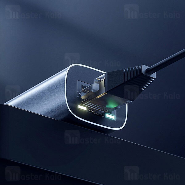 کابل تبدیل USB و Type C به LAN بیسوس Baseus Steel Cannon USB A And Type C Bidirectional Gigabit LAN Adapter CAHUB-AF0G