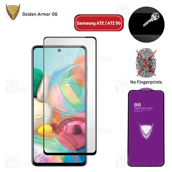 گلس تمام صفحه Samsung Galaxy A72 / A72 5G OG Gold Armor Purple 2.5D Full Screen Protector