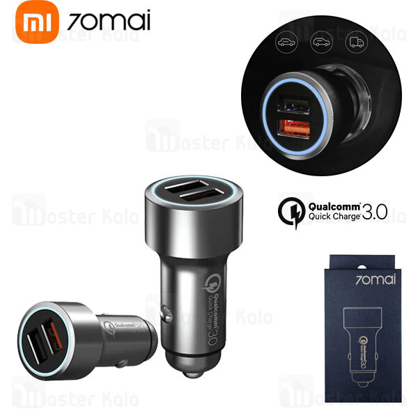 شارژر فندکی شیائومی Xiaomi 70mai Midrive CC02 QC3.0 Dual USB Car Charger