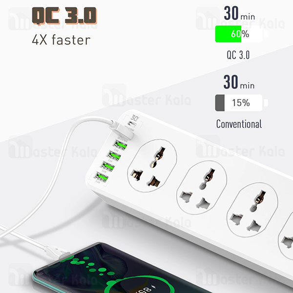 چند راهی برق LDNIO SC10610 5 USB And 1 Type C QC3.0 PD Power Strip