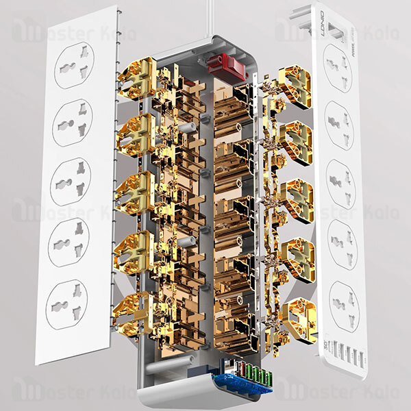 چند راهی برق LDNIO SC10610 5 USB And 1 Type C QC3.0 PD Power Strip