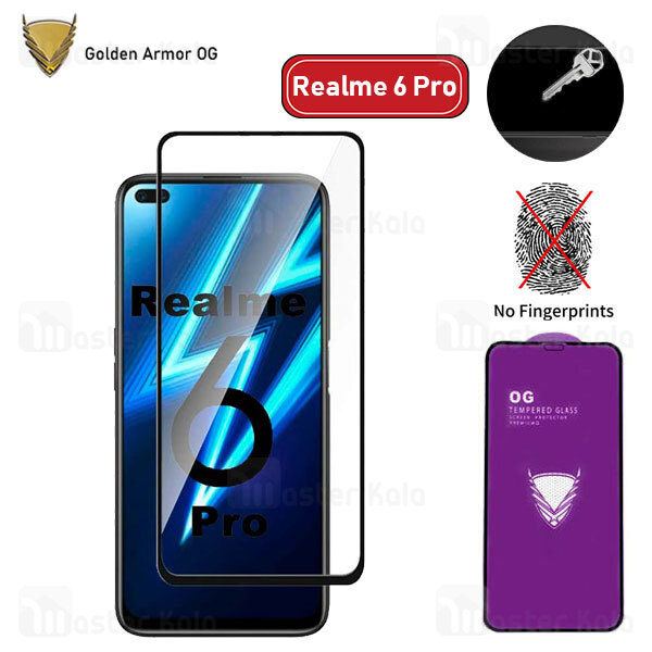 گلس تمام صفحه Realme 6 Pro OG Gold Armor 2.5D Full Screen Protector