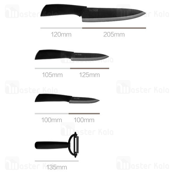 ست 4 عددی چاقو سرامیکی شیائومی Xiaomi HuoHou Nano Ceramic Knife Set 4 pcs