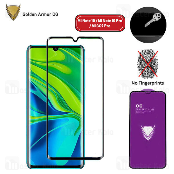 گلس تمام صفحه Xiaomi Mi CC9 Pro / Mi Note 10 / Note 10 Pro OG Gold Armor Purple 2.5D Full Screen Protector