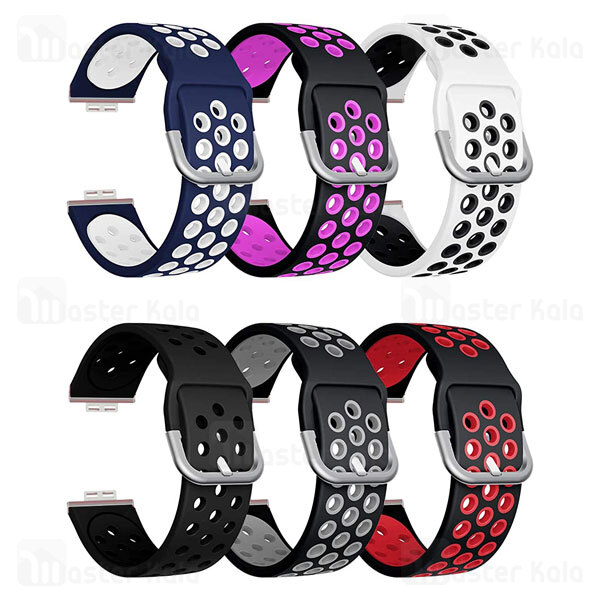 بند سیلیکونی ساعت هوشمند Double Color Sports Silicone Strap for Huawei Watch Fit