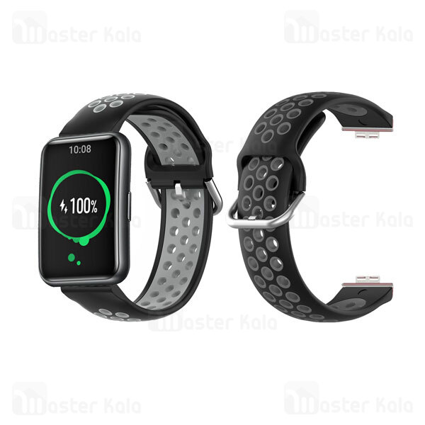 بند سیلیکونی ساعت هوشمند Double Color Sports Silicone Strap for Huawei Watch Fit