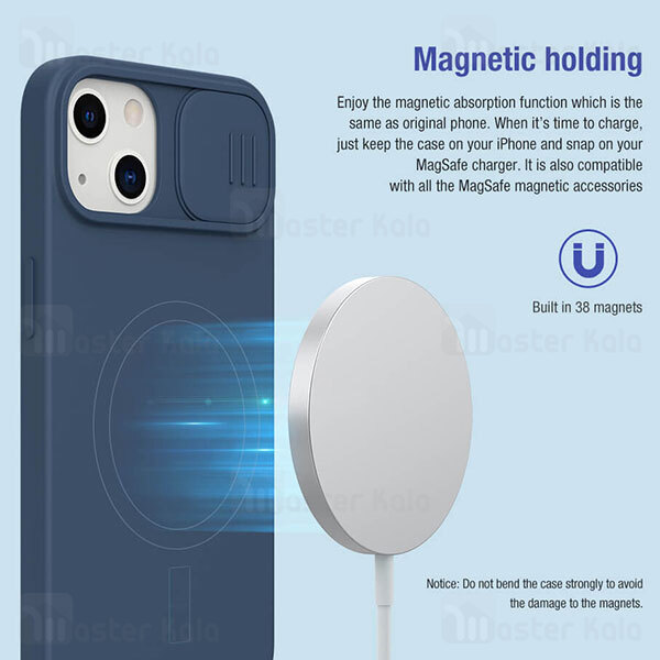 قاب سیلیکونی مگنتی محافظ دوربین Apple iPhone 13 Nillkin CamShield Silky Magnetic Silicon Case with Camera Protection