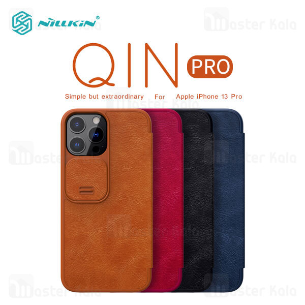 کیف چرمی نیلکین آیفون Apple iPhone 13 Pro Nillkin Qin Pro Leather Case دارای محافظ دوربین