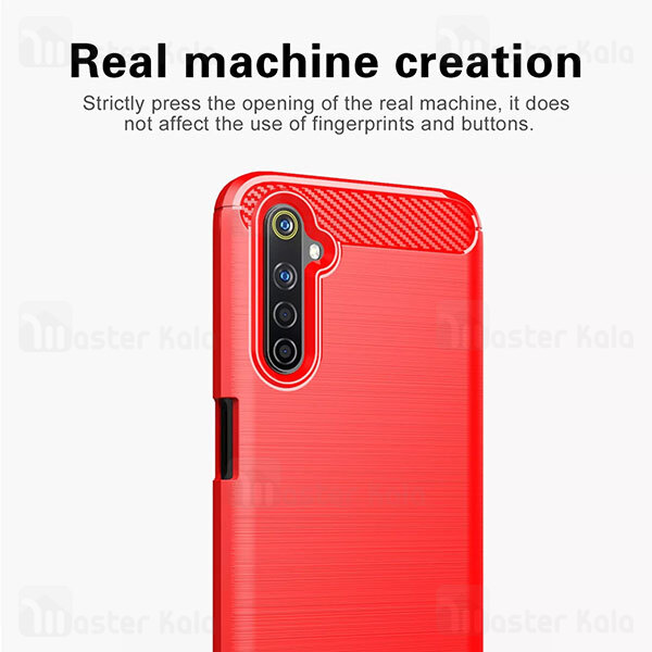 قاب محافظ ژله ای Realme 6 Pro Fiber Carbon Rugged Armor Case