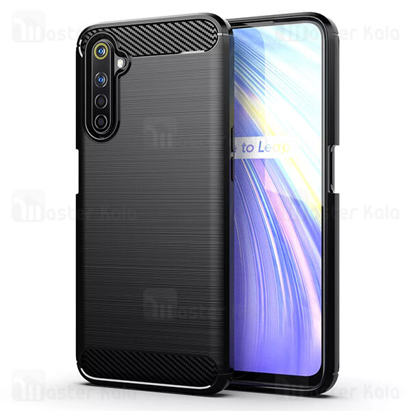 قاب محافظ ژله ای Realme 6 Pro Fiber Carbon Rugged Armor Case