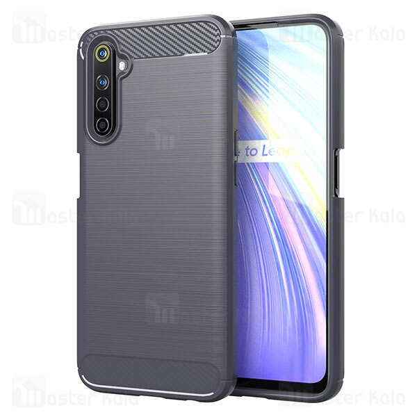 قاب محافظ ژله ای Realme 6 Pro Fiber Carbon Rugged Armor Case