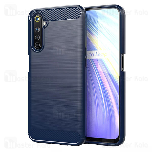 قاب محافظ ژله ای Realme 6 Pro Fiber Carbon Rugged Armor Case